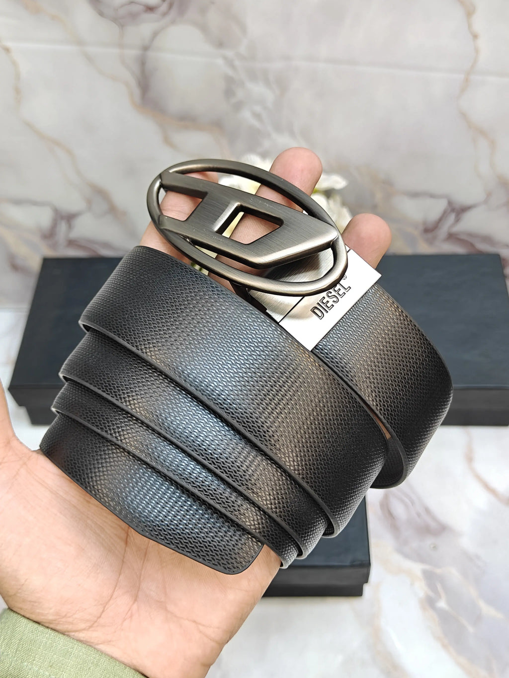 DIESEL PREMIUM QUALITY REVERSEABLE BELT WITH OG BOX D-101