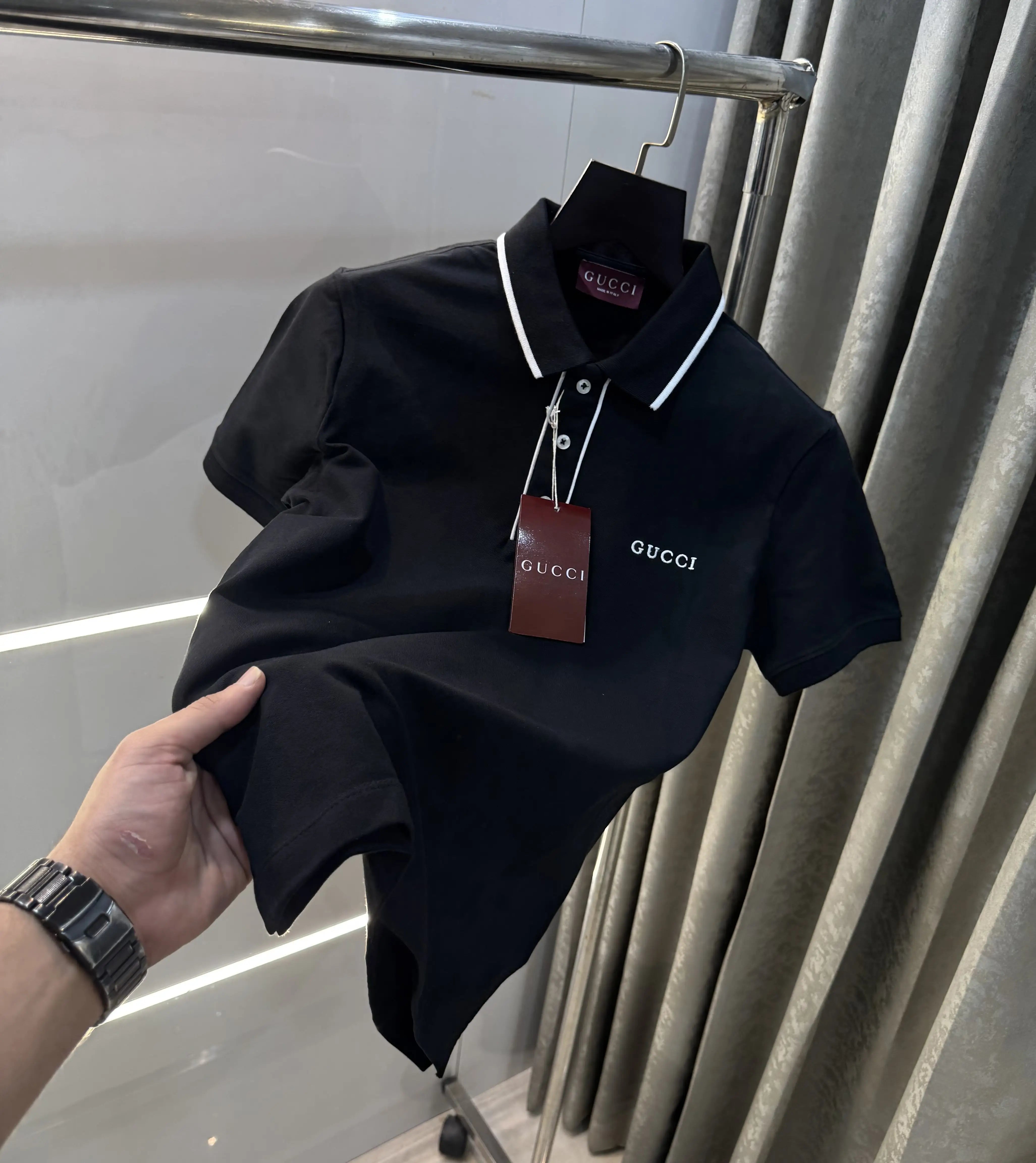 Gucc i Black Logo Work Imported Polo T-Shirt Secondary image