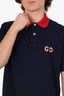 Gucc i Navy Blue Logo Work Imported Polo T-Shirt