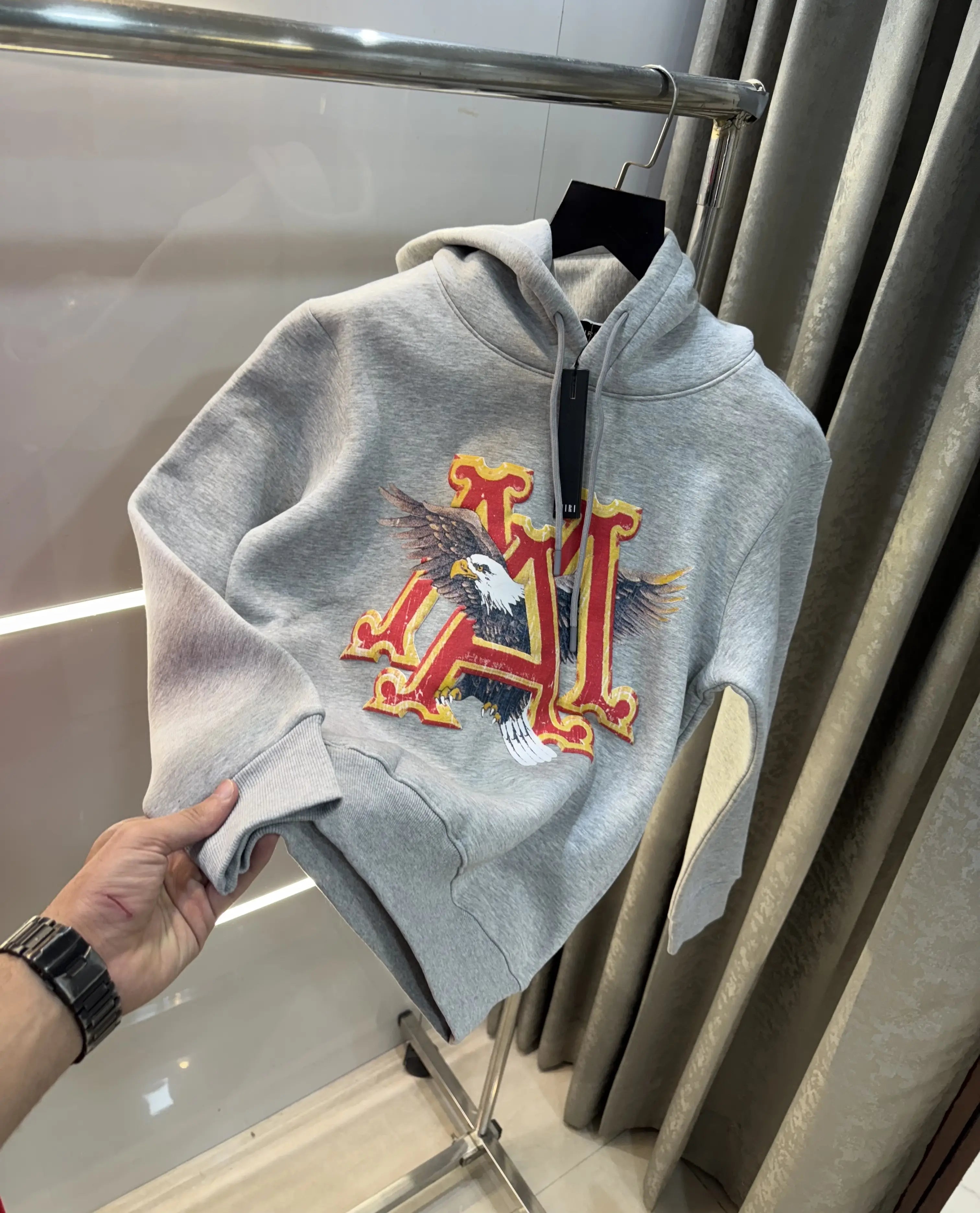 Amir i Grey Logo Work Imported Hoodie Main image