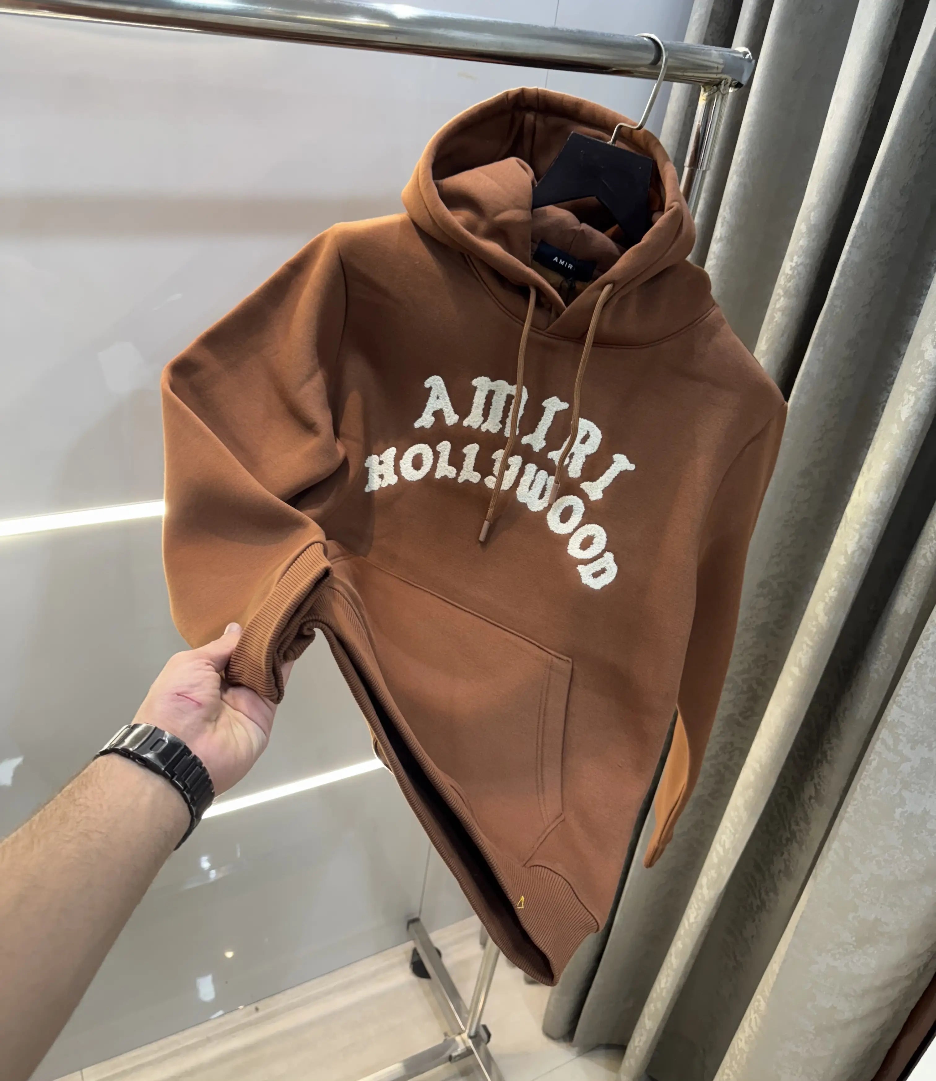 Amir i Brown Logo Work Imported Hoodie Main image