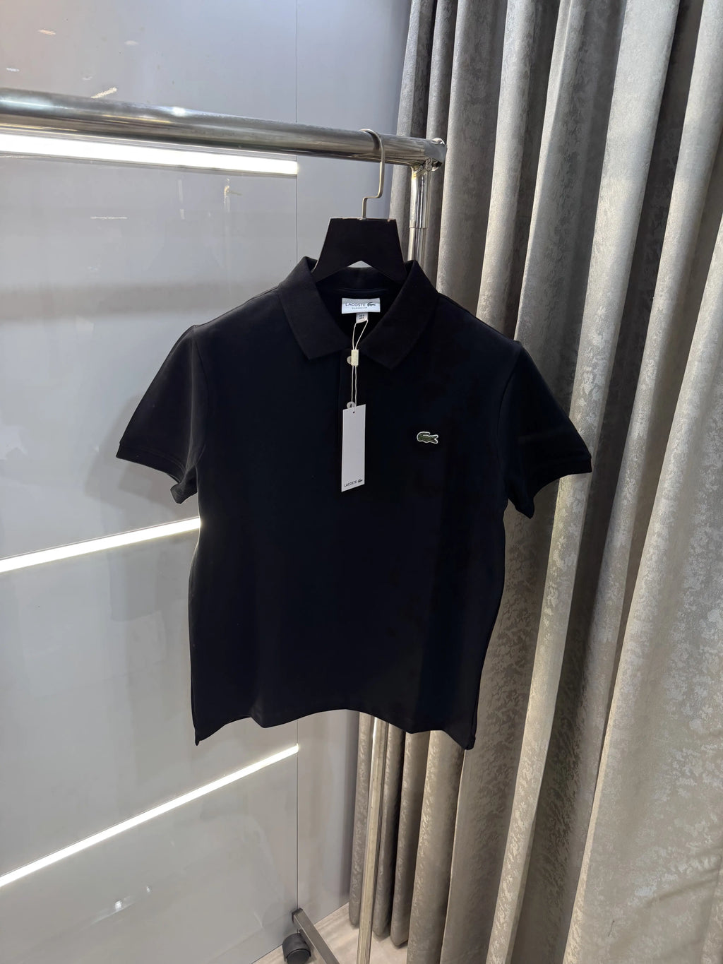 Lacost e Black Embroidery Logo Premium Polo T-Shirt