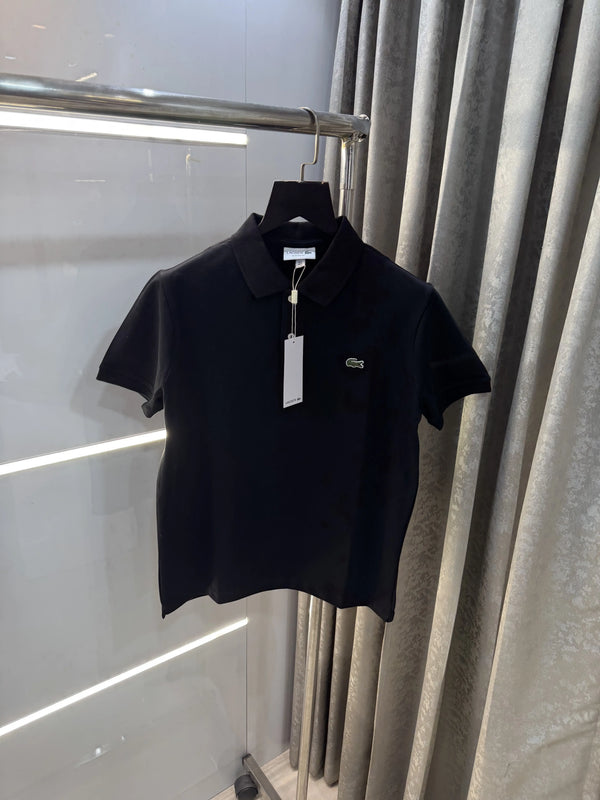 Lacost e Black Embroidery Logo Premium Polo T-Shirt