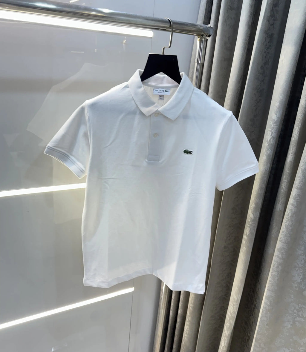 Lacost e White Embroidery Logo Premium Polo T-Shirt