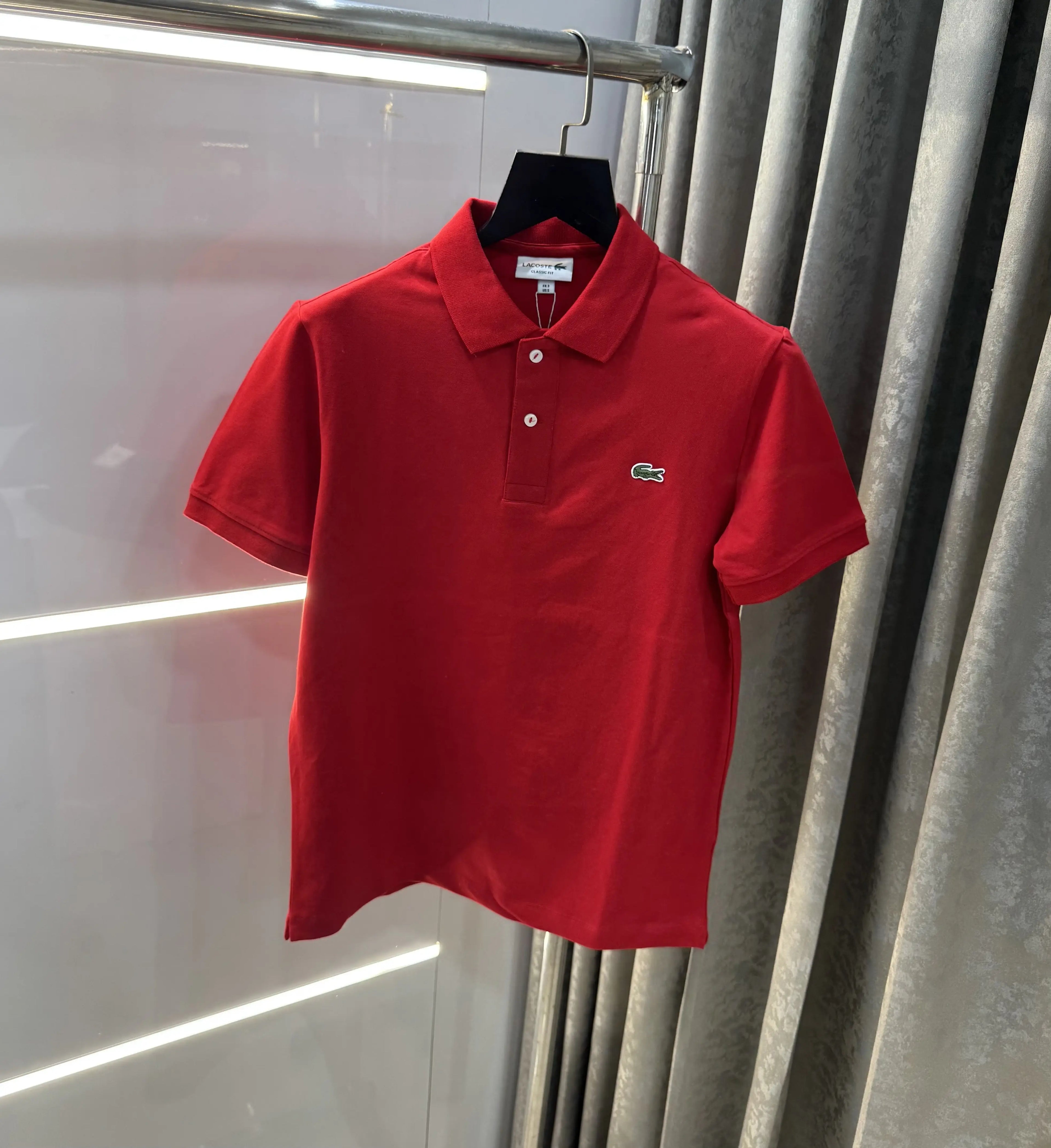 Lacost e Red Embroidery Logo Premium Polo T-Shirt