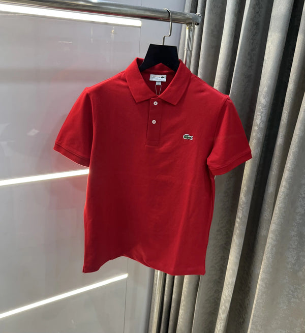 Lacost e Red Embroidery Logo Premium Polo T-Shirt