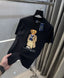 Ralp.h  Laure n Black Teddy Logo Premium T-Shirt