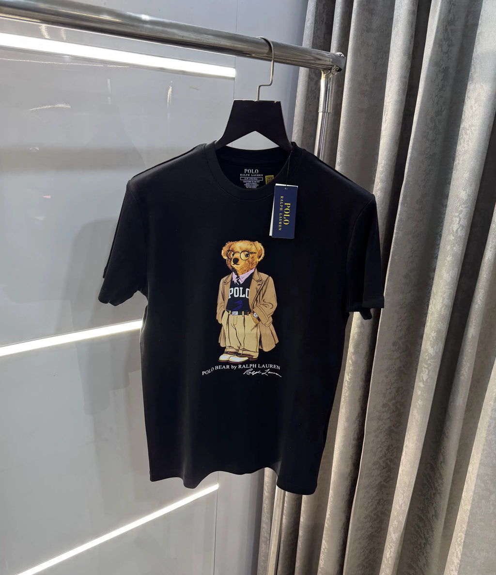 Ralp.h  Laure n Black Teddy Logo Premium T-Shirt