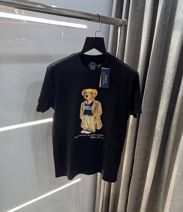Ralp.h  Laure n Black Teddy Logo Premium T-Shirt