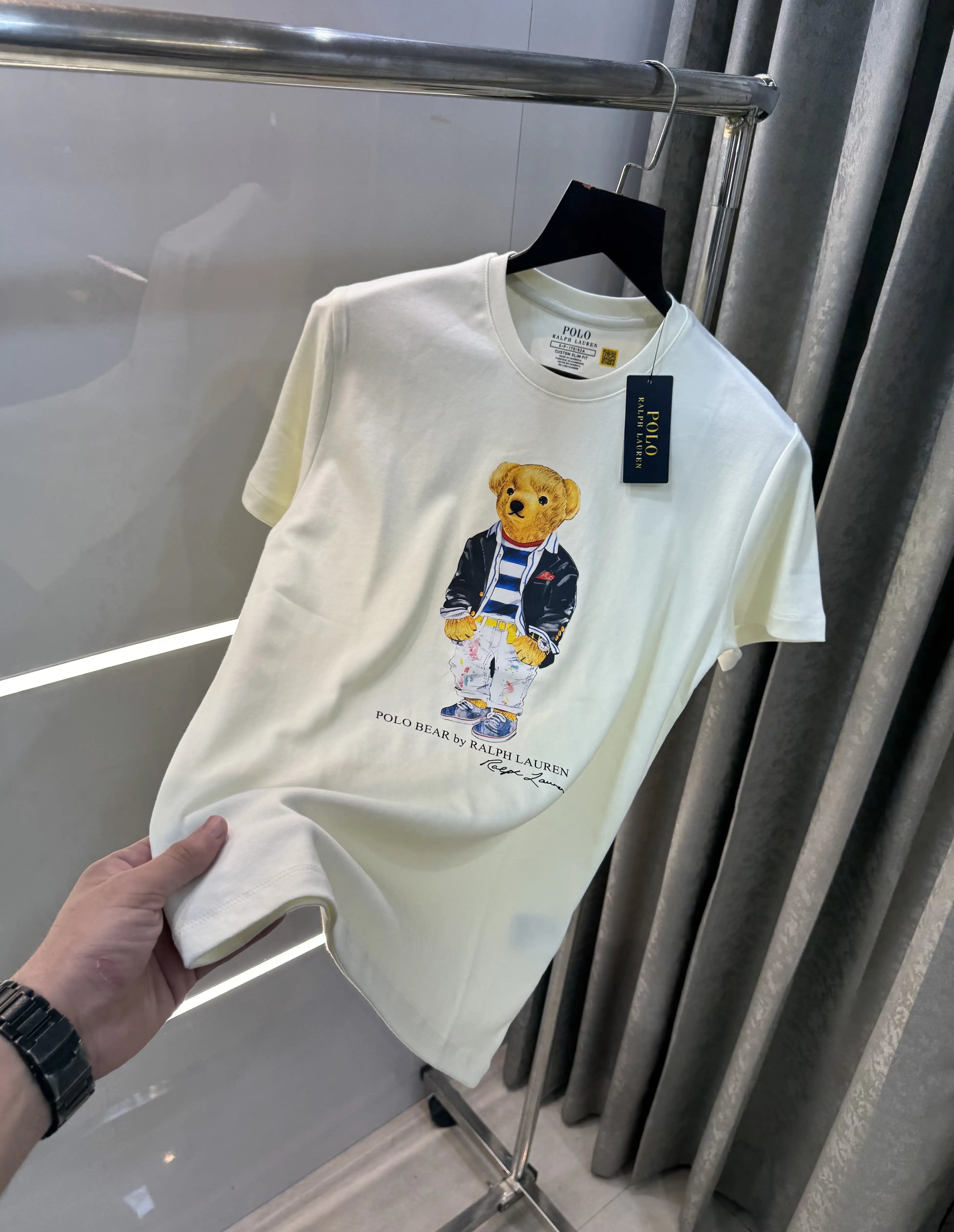 Ralp.h  Laure n cream Teddy Logo Premium T-Shirt