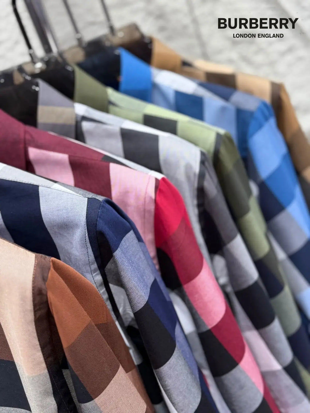Burberr y 4 Grey Checks Premium Shirt With Original Bo_X Packing