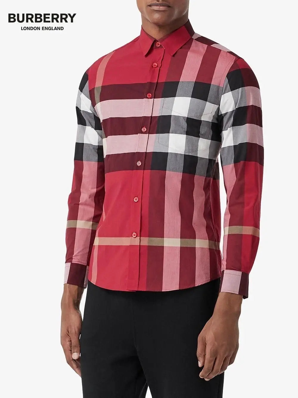 Burberr y 6 Red Checks Premium Shirt With Original Bo_-x Packing Main image