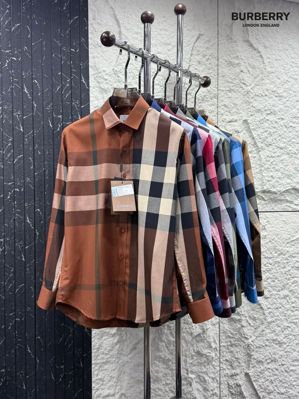 Burberr y 6 Red Checks Premium Shirt With Original Bo_-x Packing