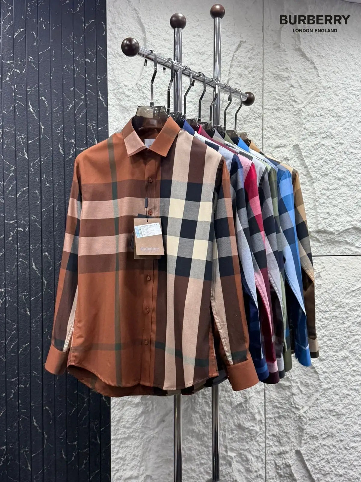 Burberr y 7 Green Checks Premium Shirt With Original Bo_x Packing