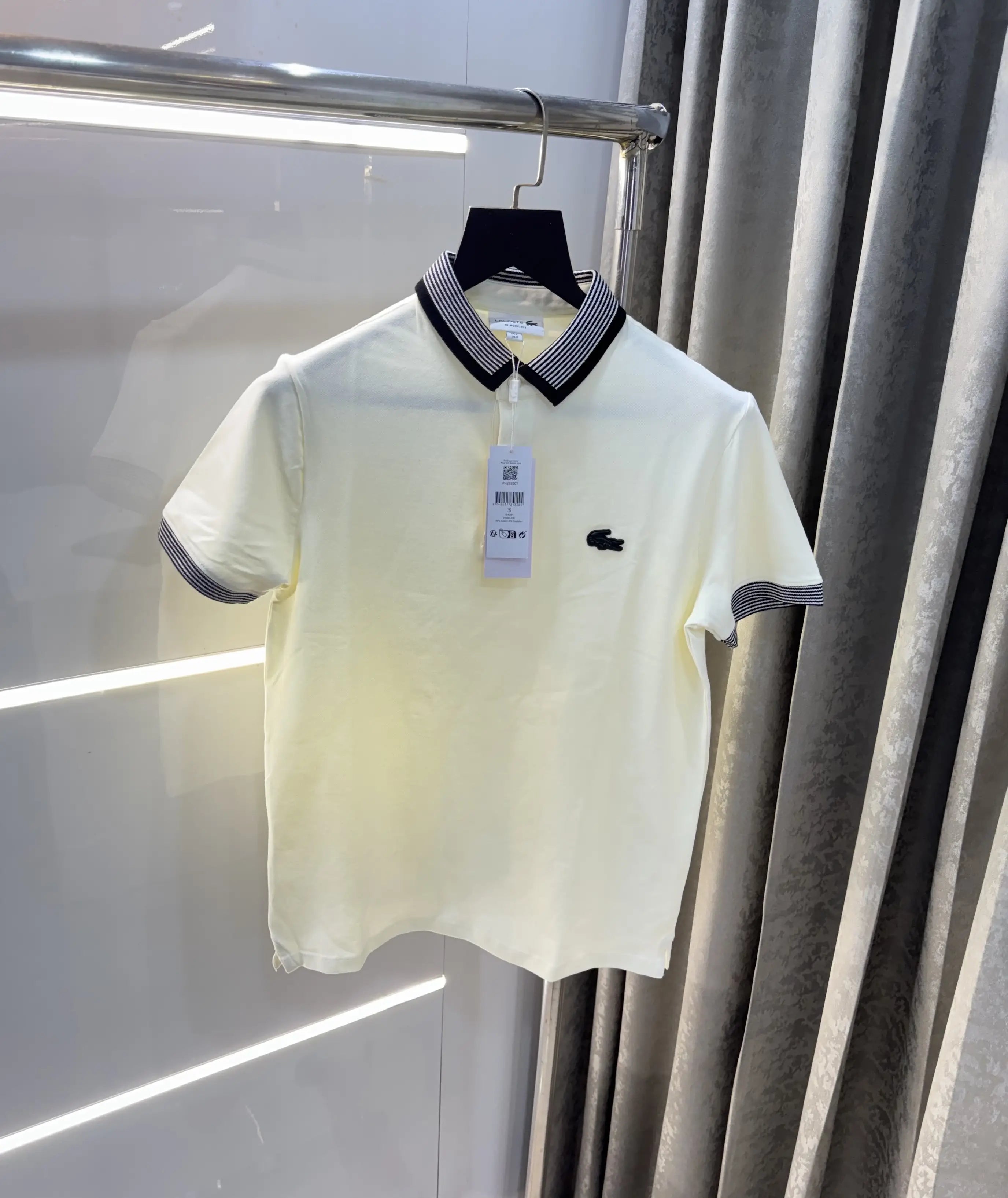 Lacost e Cream Embroidery Logo Premium Polo T-Shirt