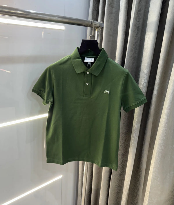 Lacost e Green Embroidery Logo Premium Polo T-Shirt