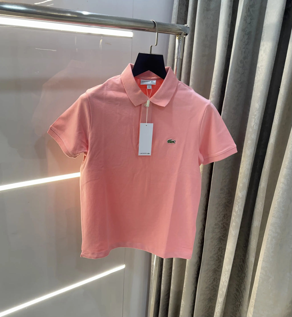 Lacost e Pink Embroidery Logo Premium Polo T-Shirt
