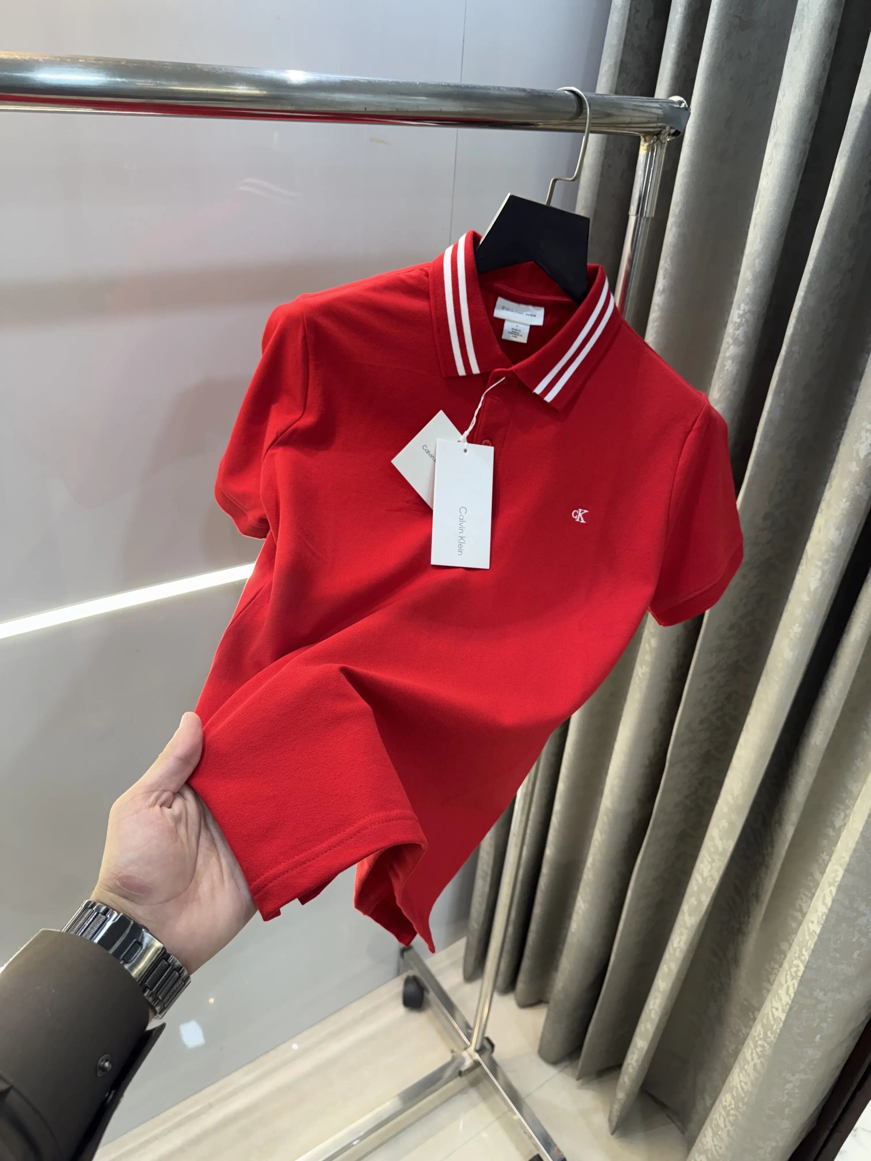Calvin  Klein Red Embroidery Logo Premium Polo T-Shirt Main image