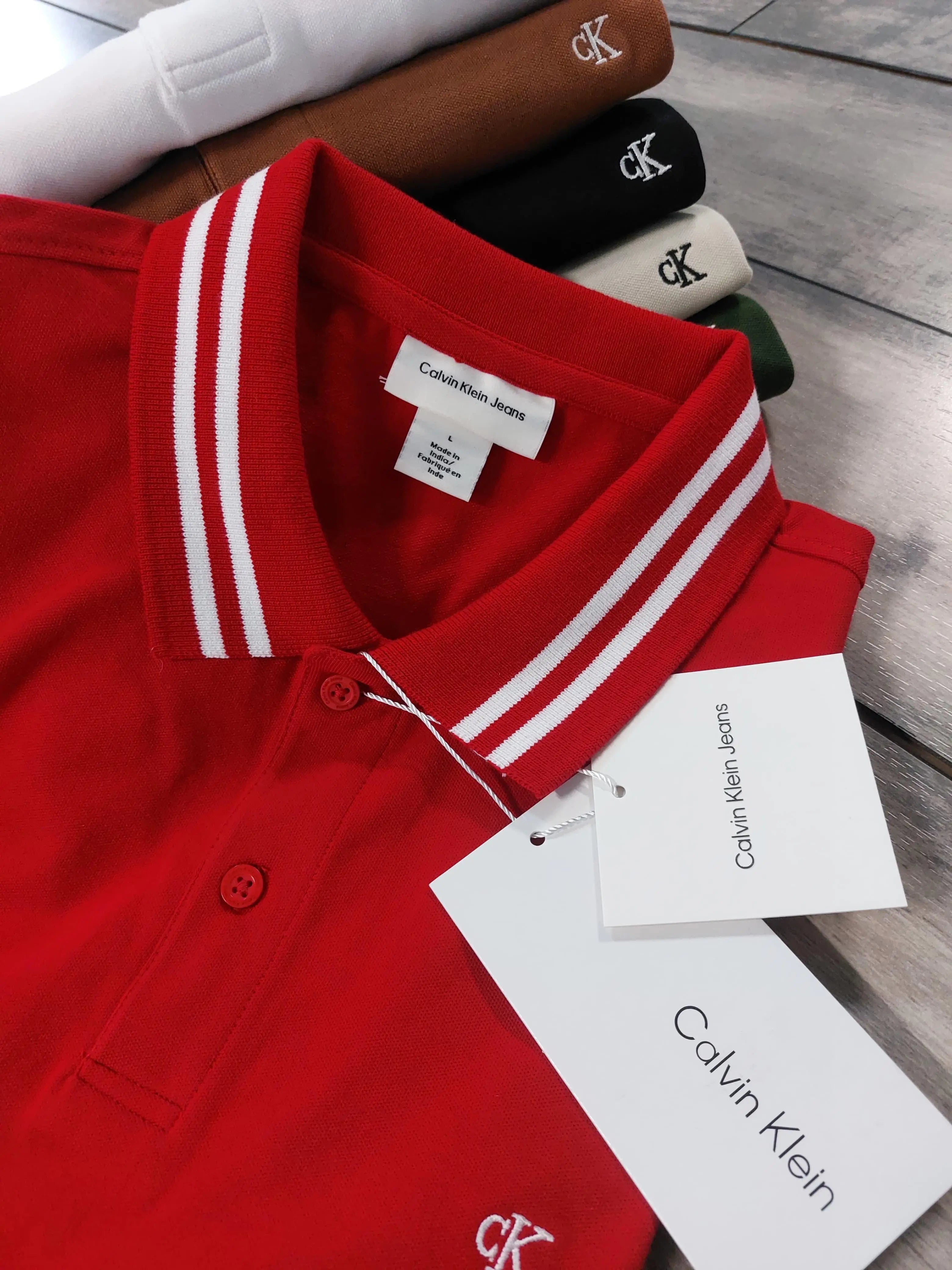 Calvin  Klein Red Embroidery Logo Premium Polo T-Shirt Secondary image