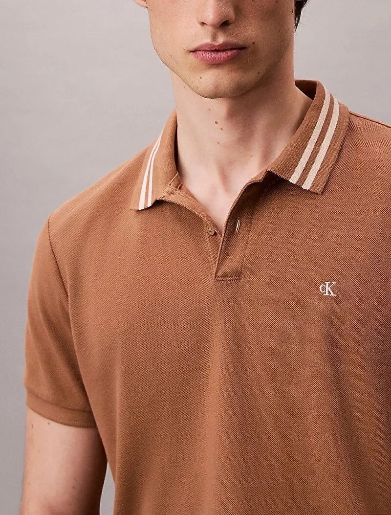 Calvin  Klein Brown Embroidery Logo Premium Polo T-Shirt Main image