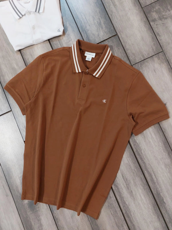 Calvin  Klein Brown Embroidery Logo Premium Polo T-Shirt