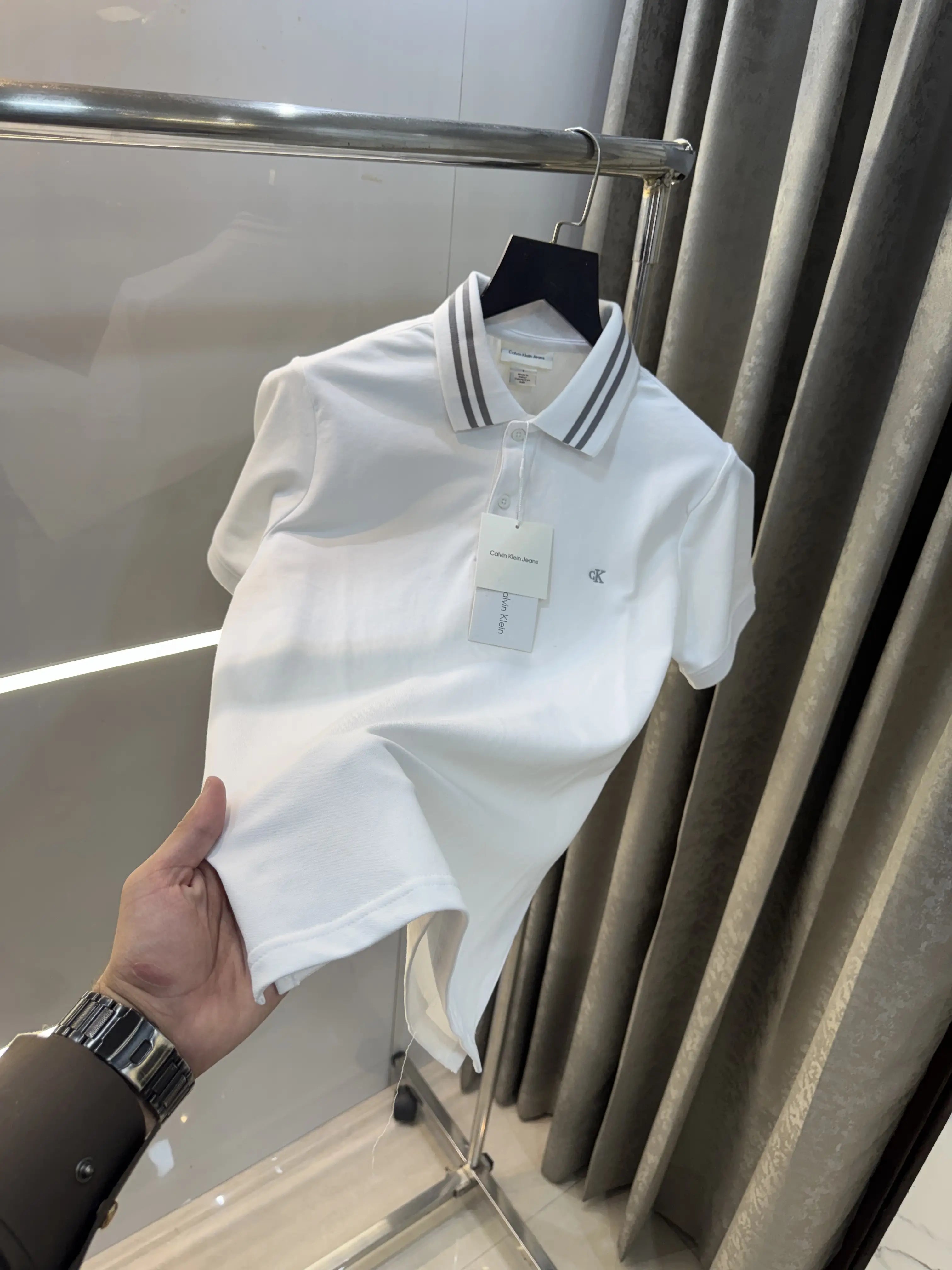 Calvin  Klein WhiteEmbroidery Logo Premium Polo T-Shirt Secondary image