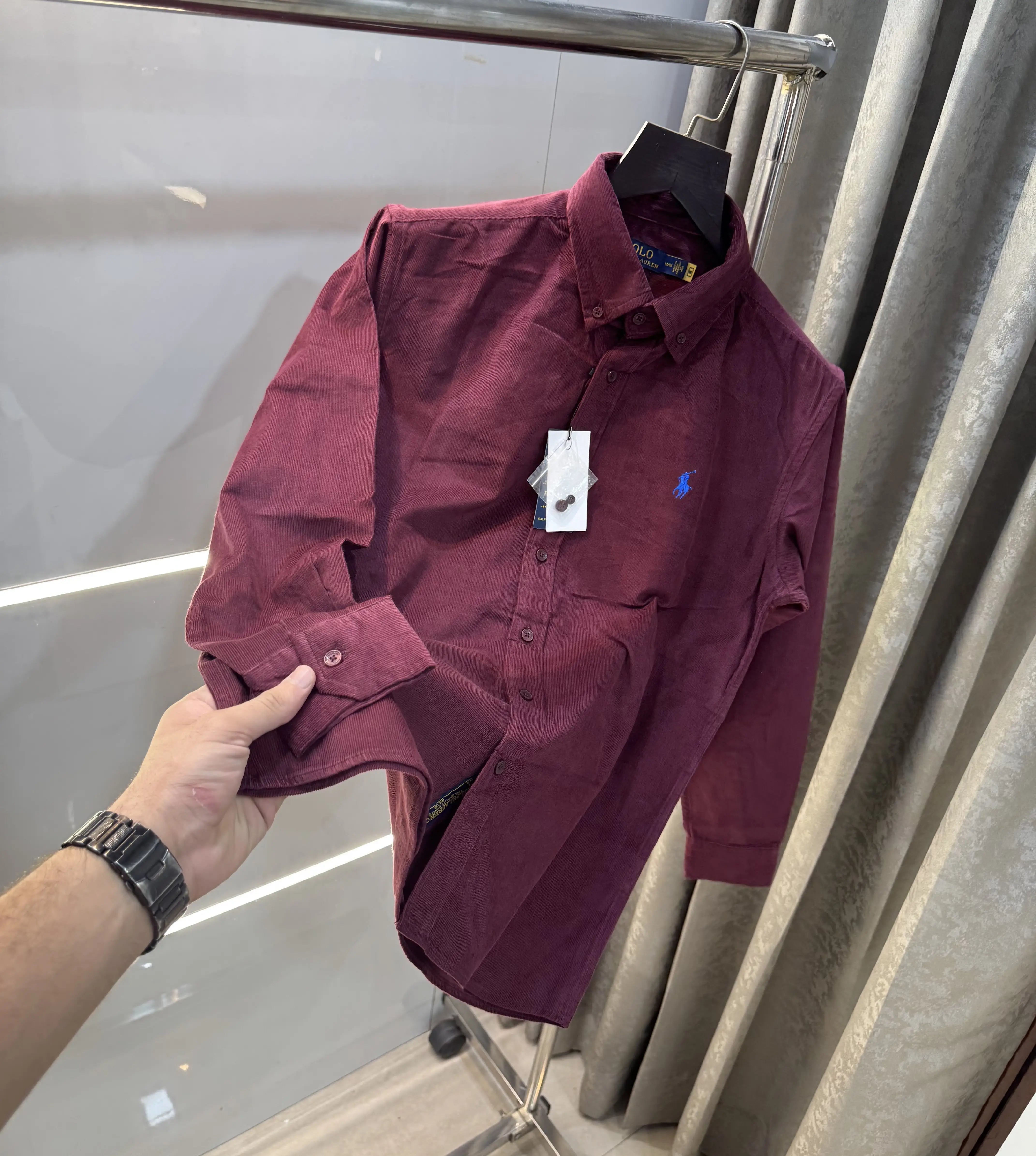 Ralph  Lauren Wine Embroidry Logo Premium Shirt Secondary image