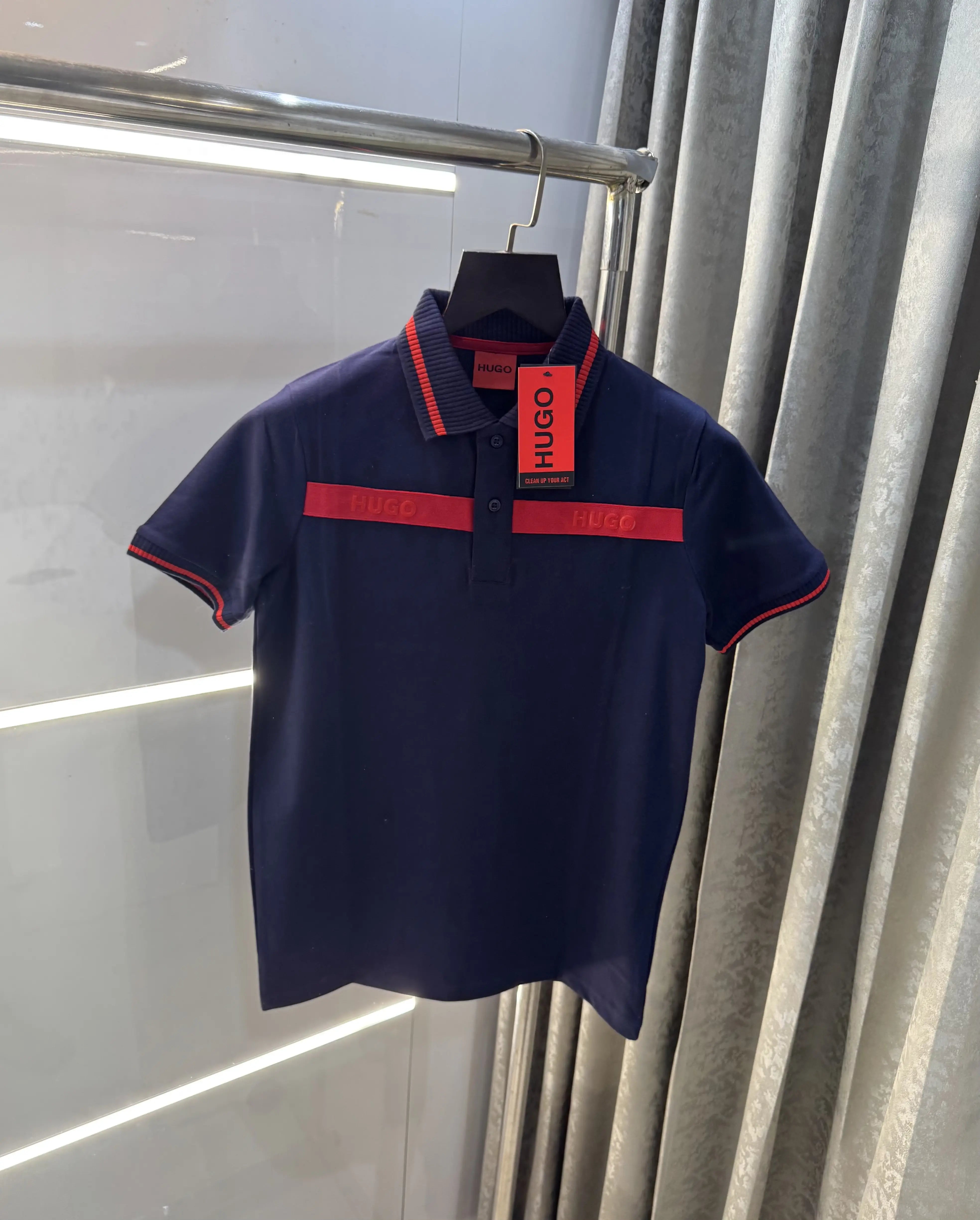 Hugo  Boss Navy Blue Logo Work Premium Polo T-Shirt Main image