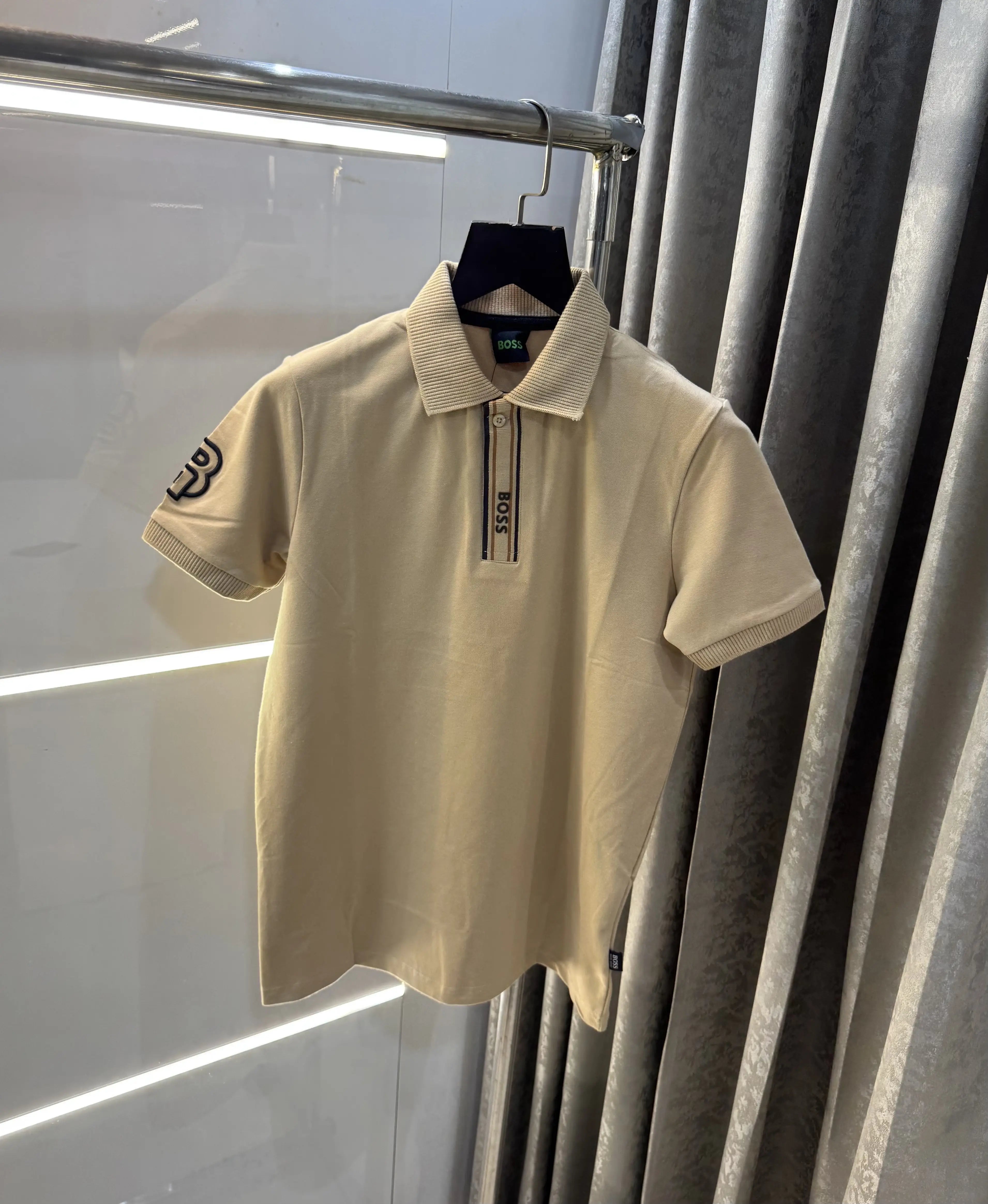 Hugo  Boss Beige Logo Work Premium Polo T-Shirt Secondary image
