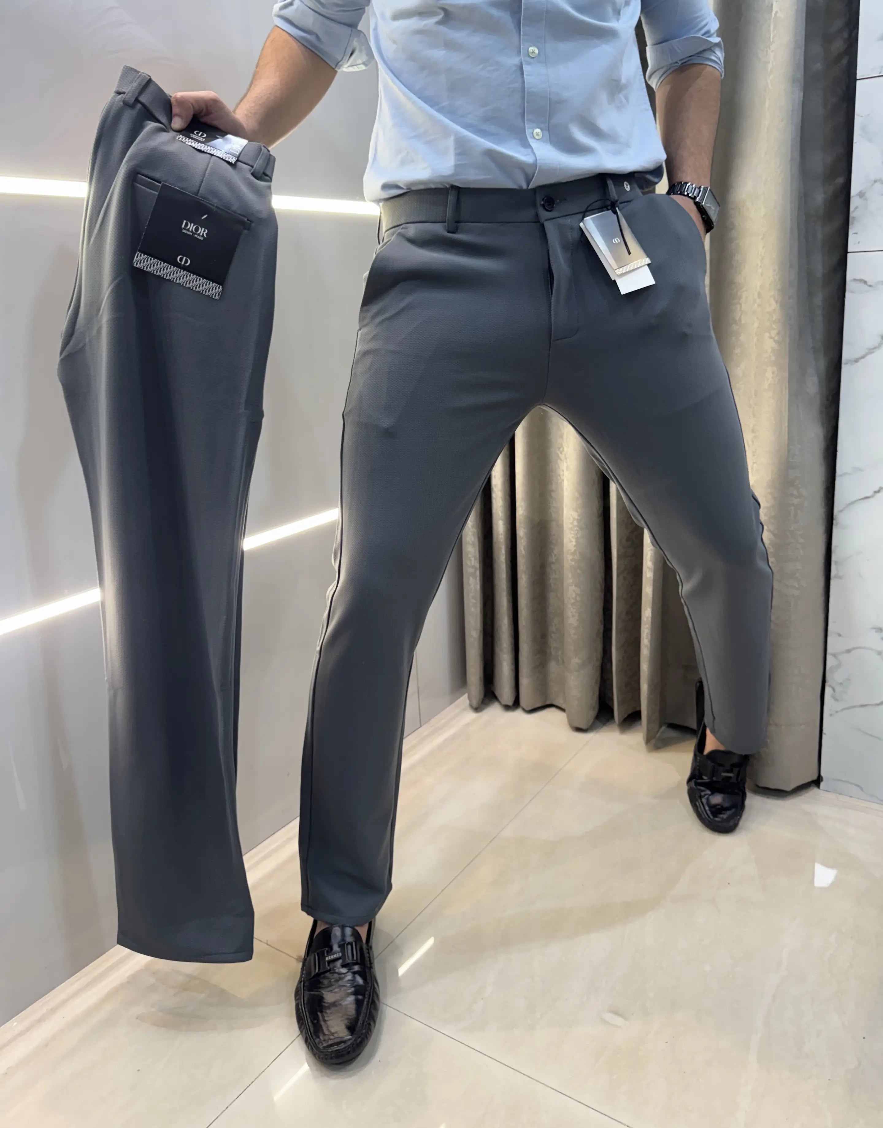 Christian Dio r Light Grey Premium imported trouser Main image