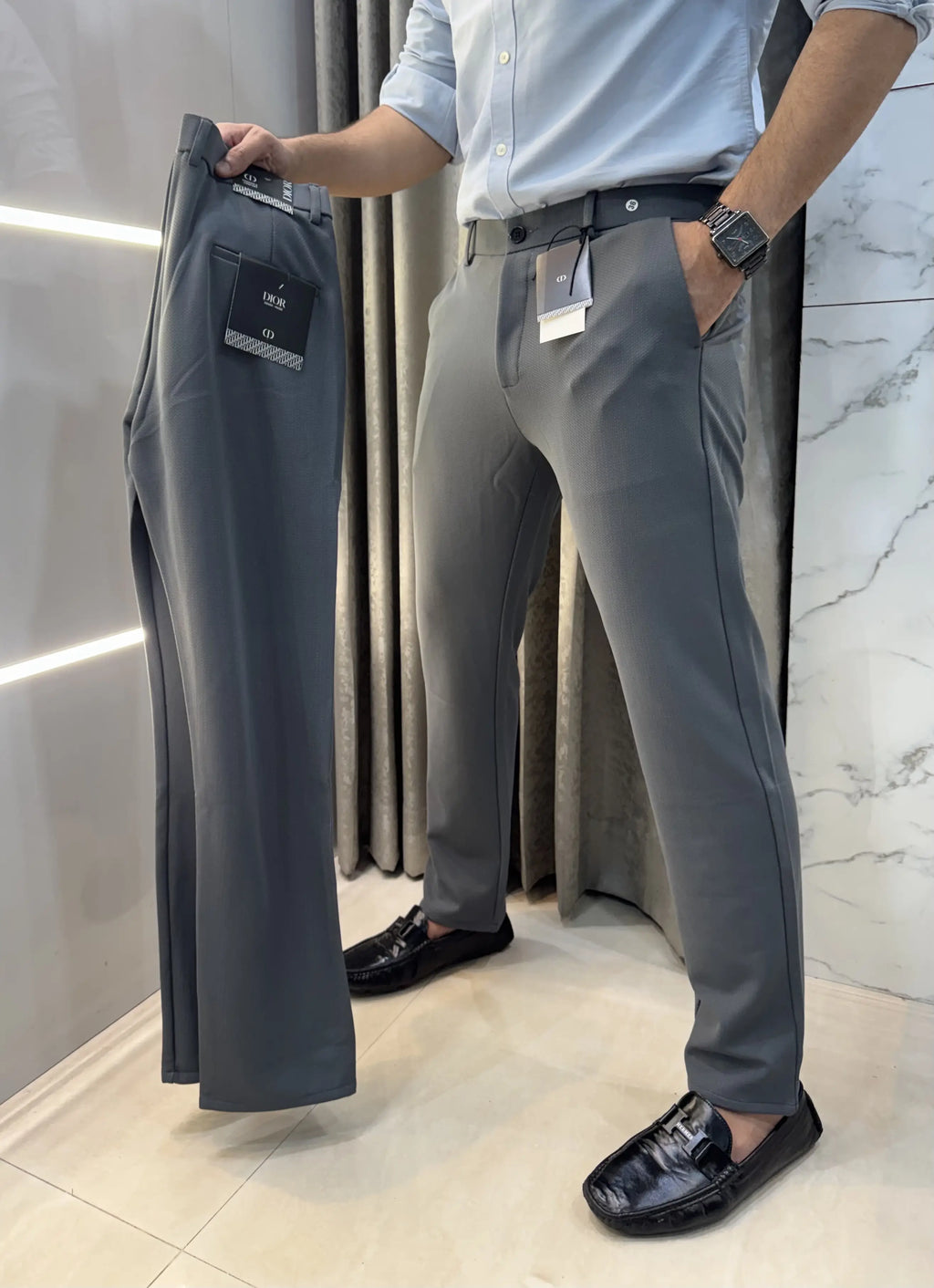 Christian Dio r Light Grey Premium imported trouser
