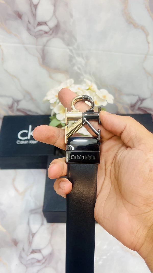 CK CALVI_N KLEIN PREMIUM QUALITY IMPORTED REVERSIBLE BELT WITH OG BOX CK-113