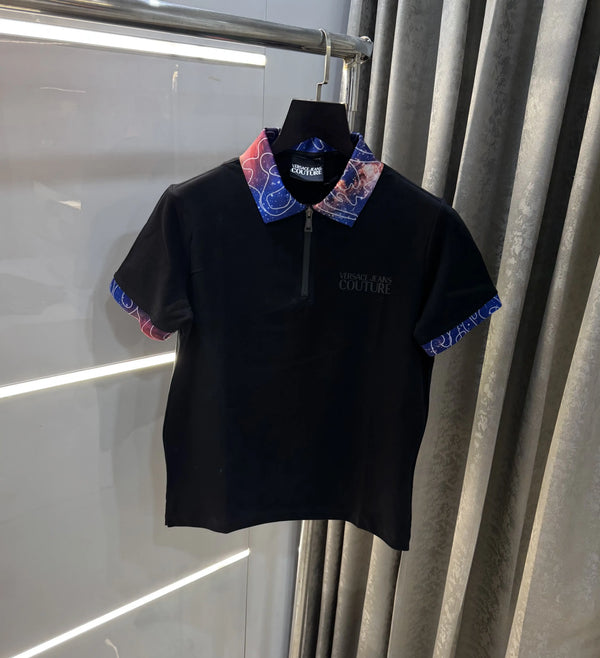 Versace Couture Black Collar look Imported Polo T-Shirt
