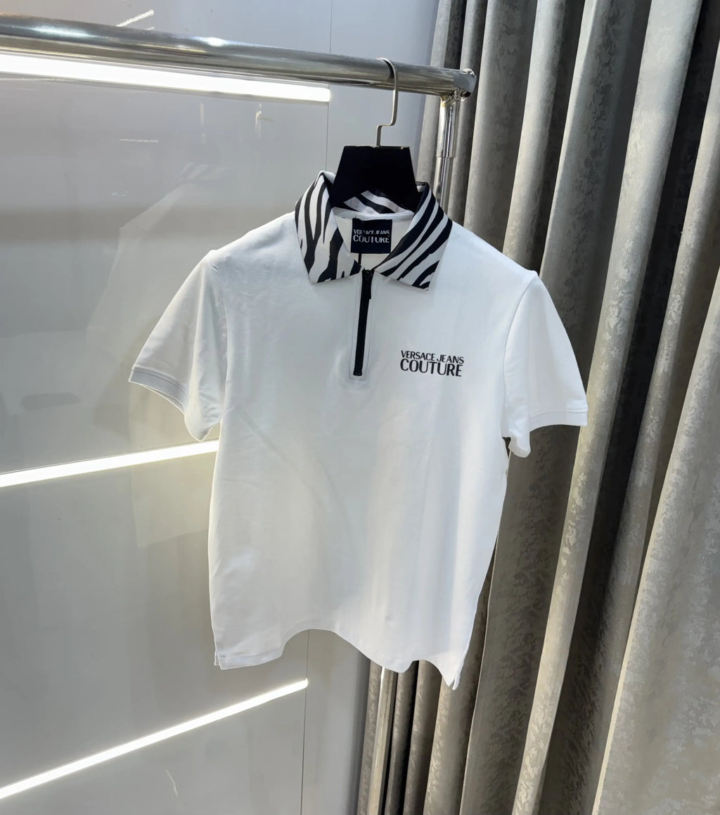 Versac3 Couture White Collar Look Imported Polo T-Shirt