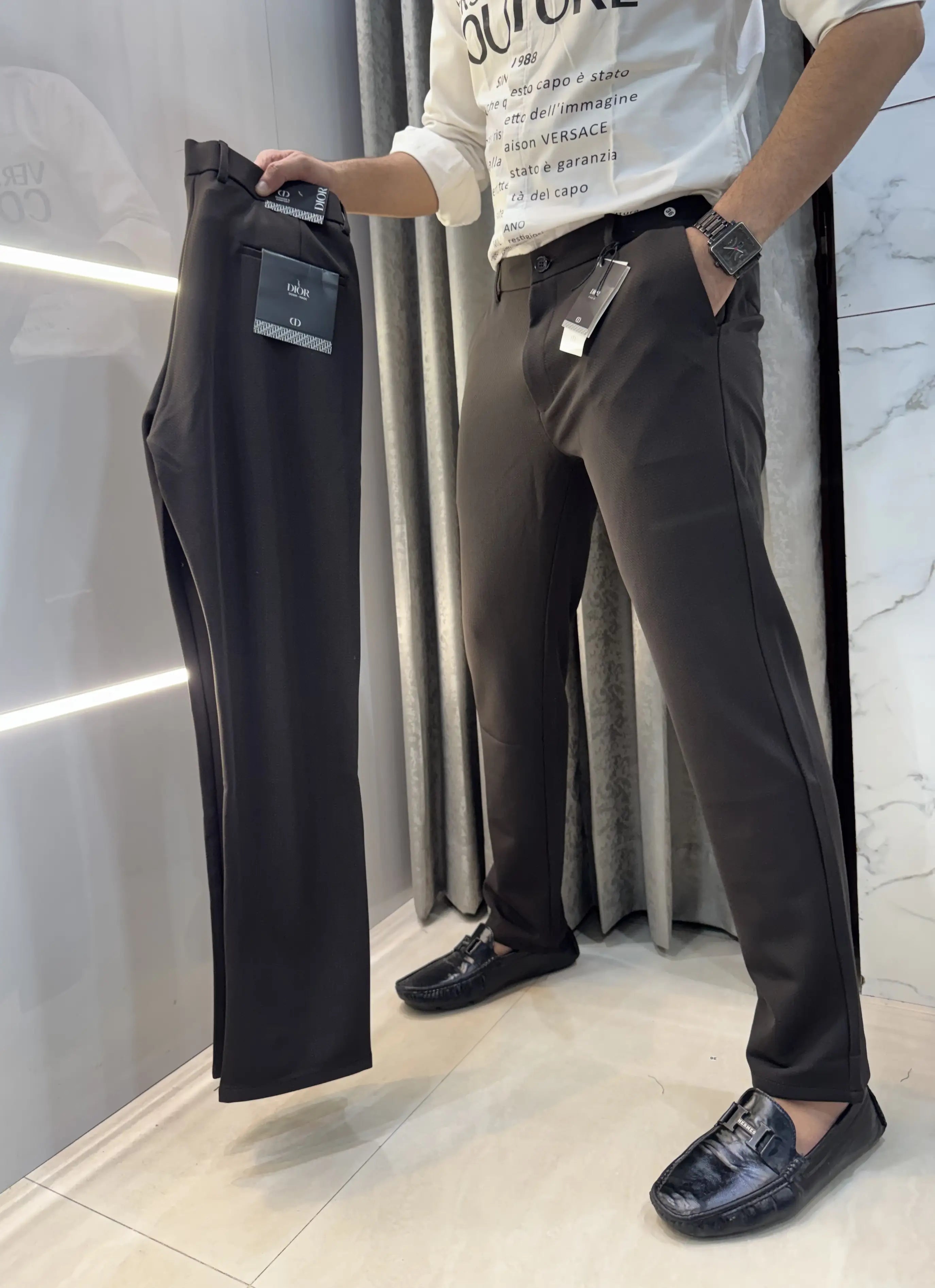 Christian Dio r Brown Premium imported trouser Main image