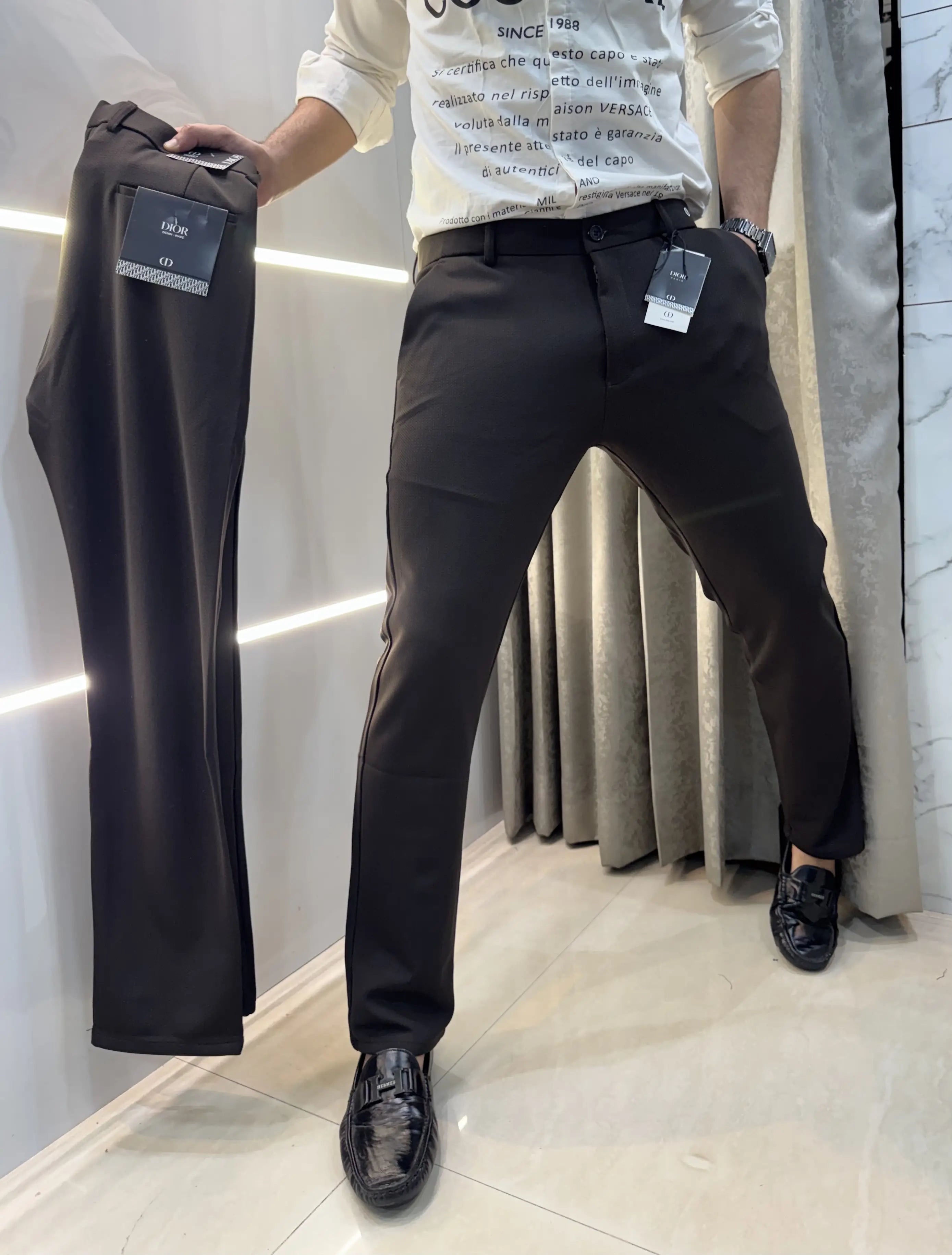 Christian Dio r Brown Premium imported trouser Secondary image