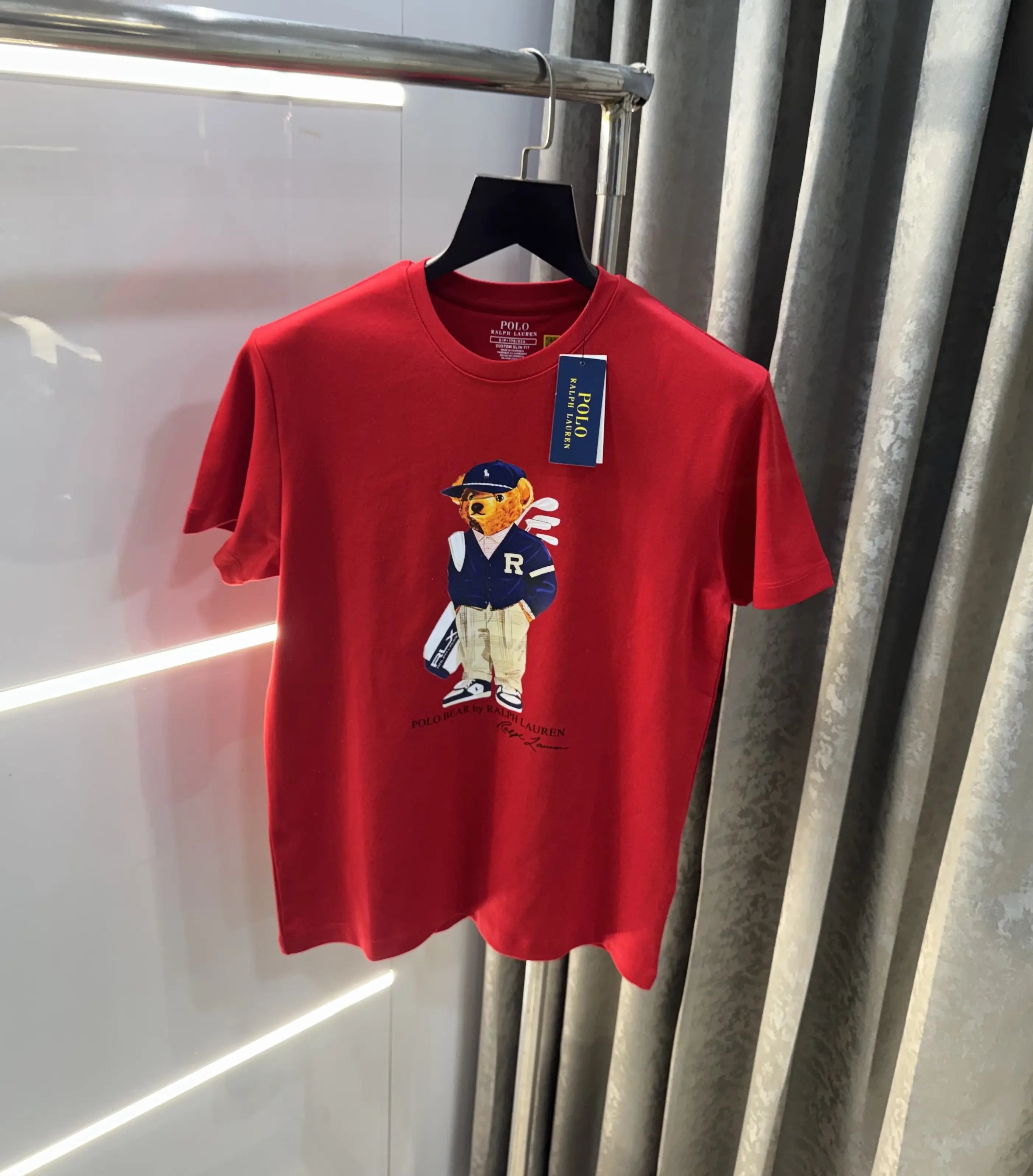 Ralph  Lauren Red Teddy Logo Premium T-Shirt