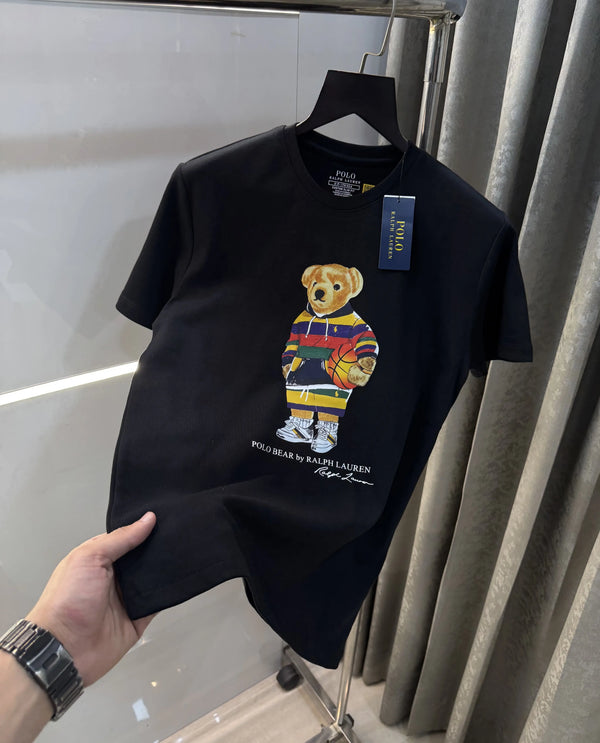 Ralph  Lauren Black Teddy Logo Premium T-Shirt
