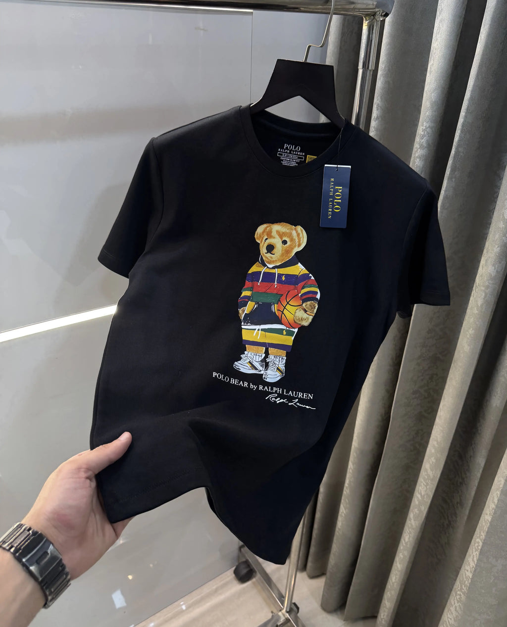 Ralph  Lauren Black Teddy Logo Premium T-Shirt