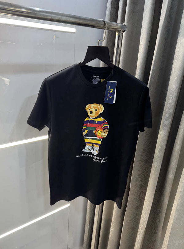 Ralph  Lauren Black Teddy Logo Premium T-Shirt