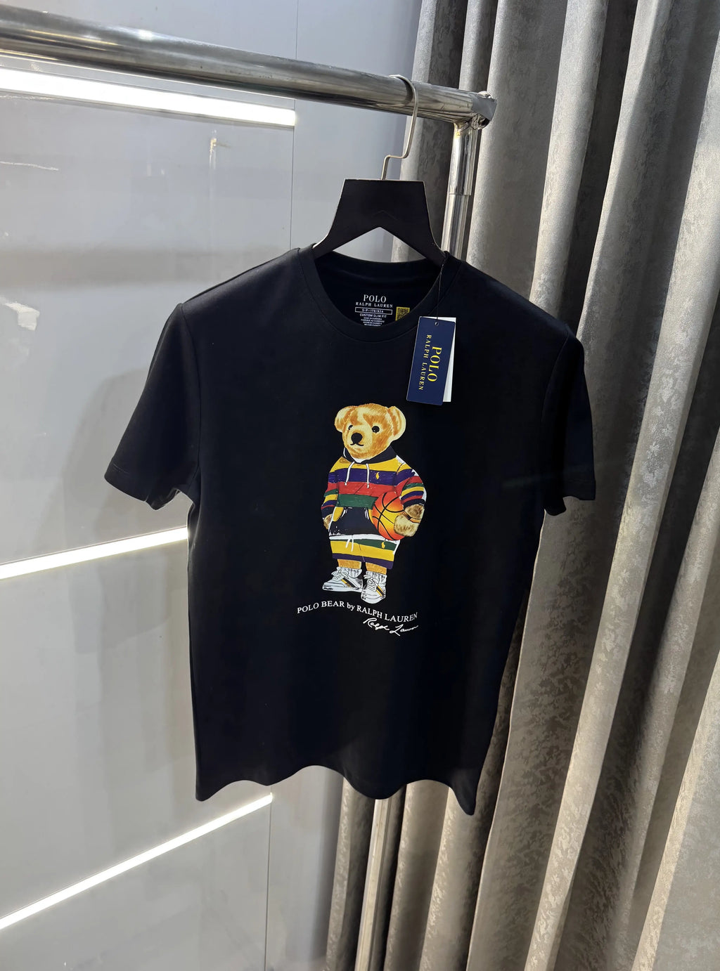 Ralph  Lauren Black Teddy Logo Premium T-Shirt