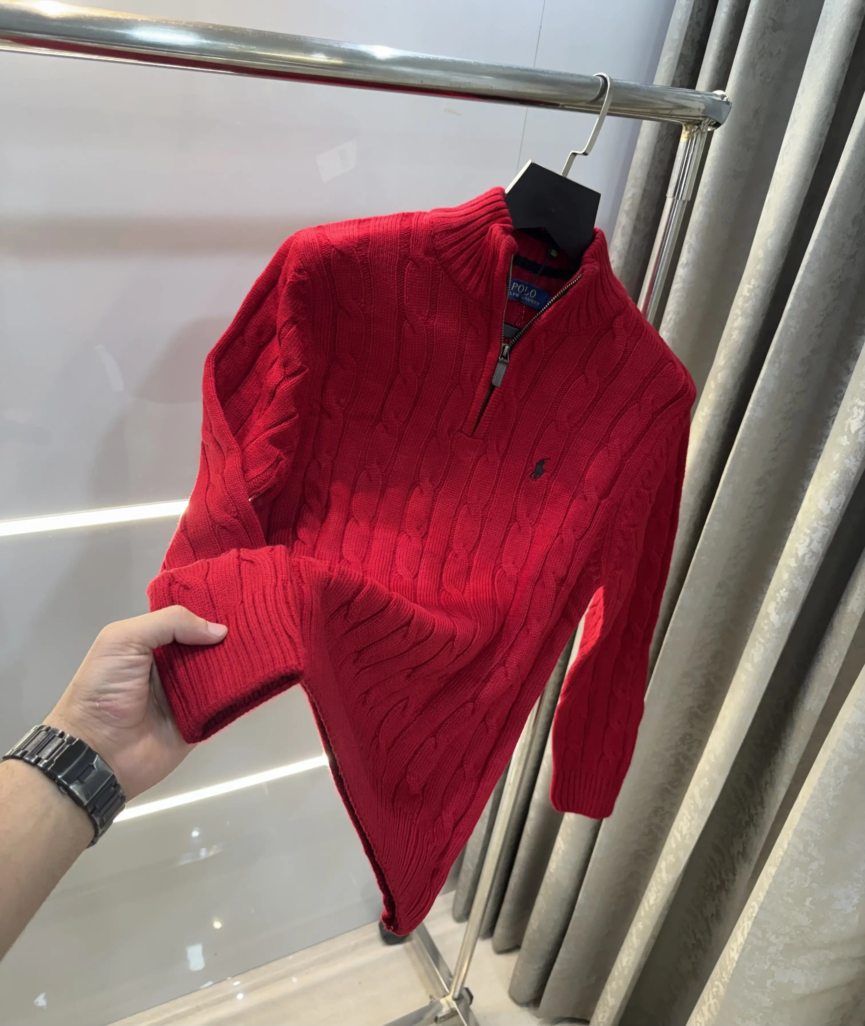 Ralph  Lauren Red Knitted Imported Pull Over Main image
