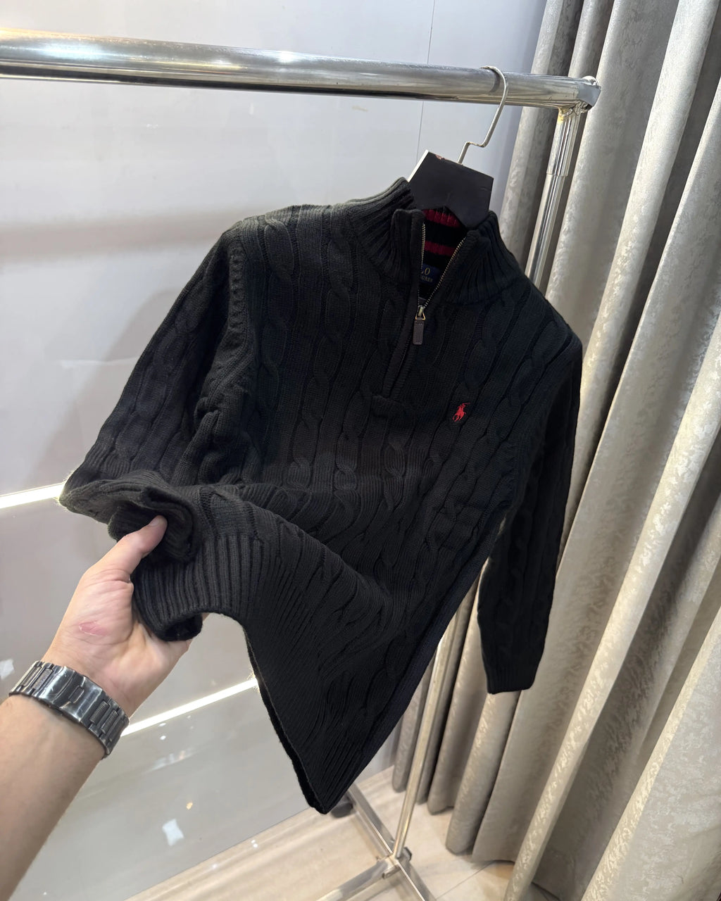 Ralph  Lauren Black Knitted Imported Pull Over
