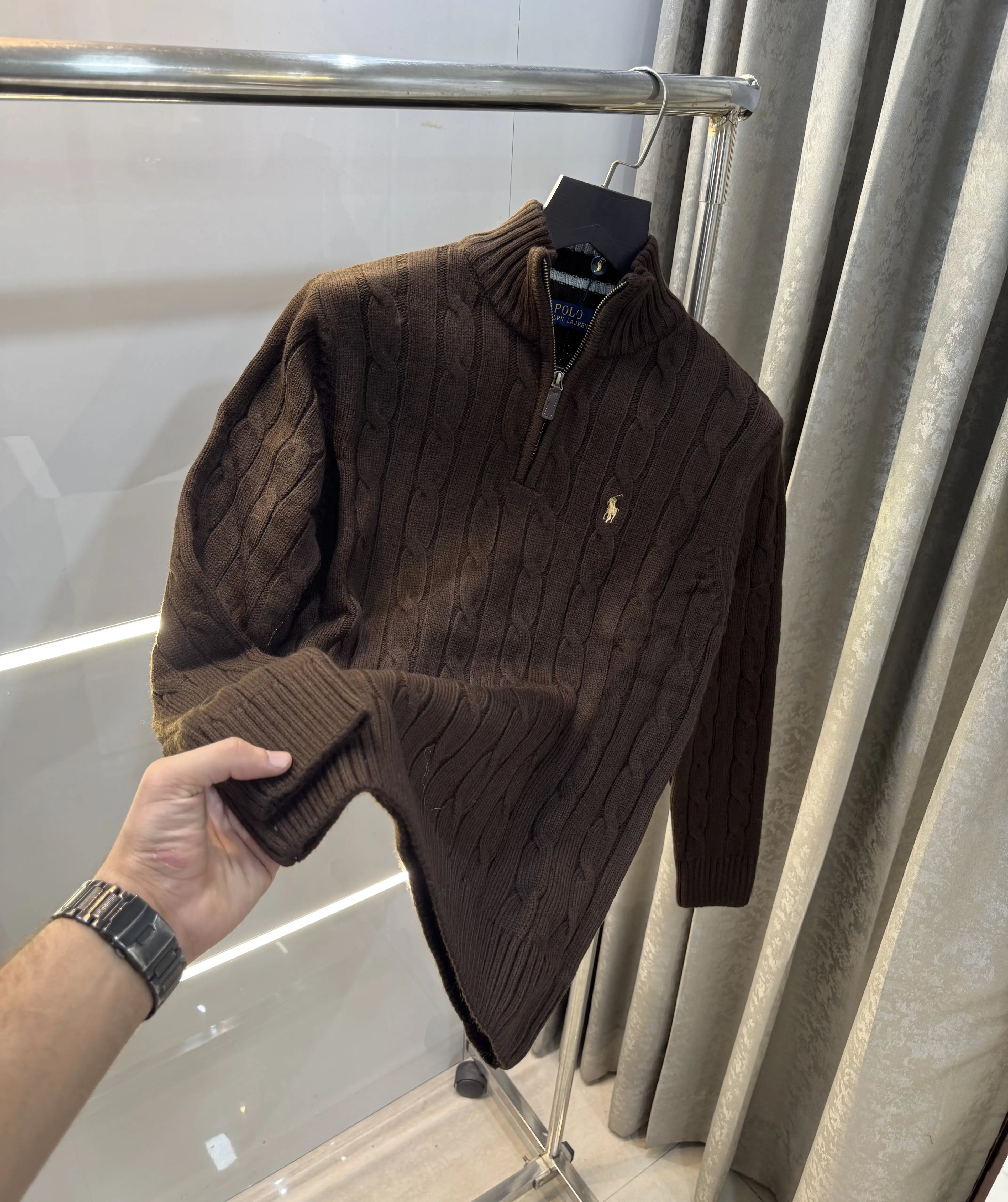 Ralph  Lauren Brown Knitted Imported Pull Over