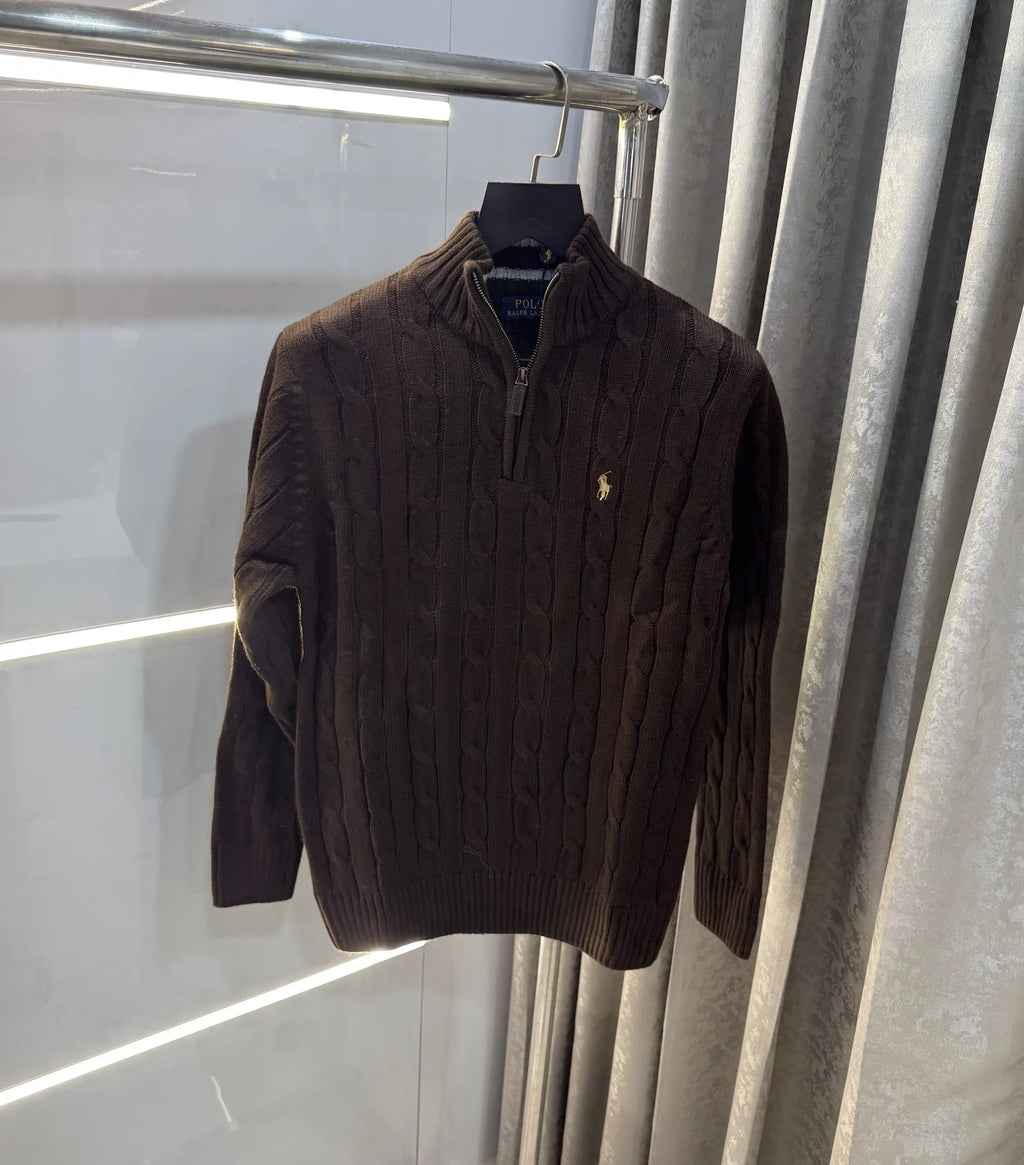 Ralph  Lauren Brown Knitted Imported Pull Over
