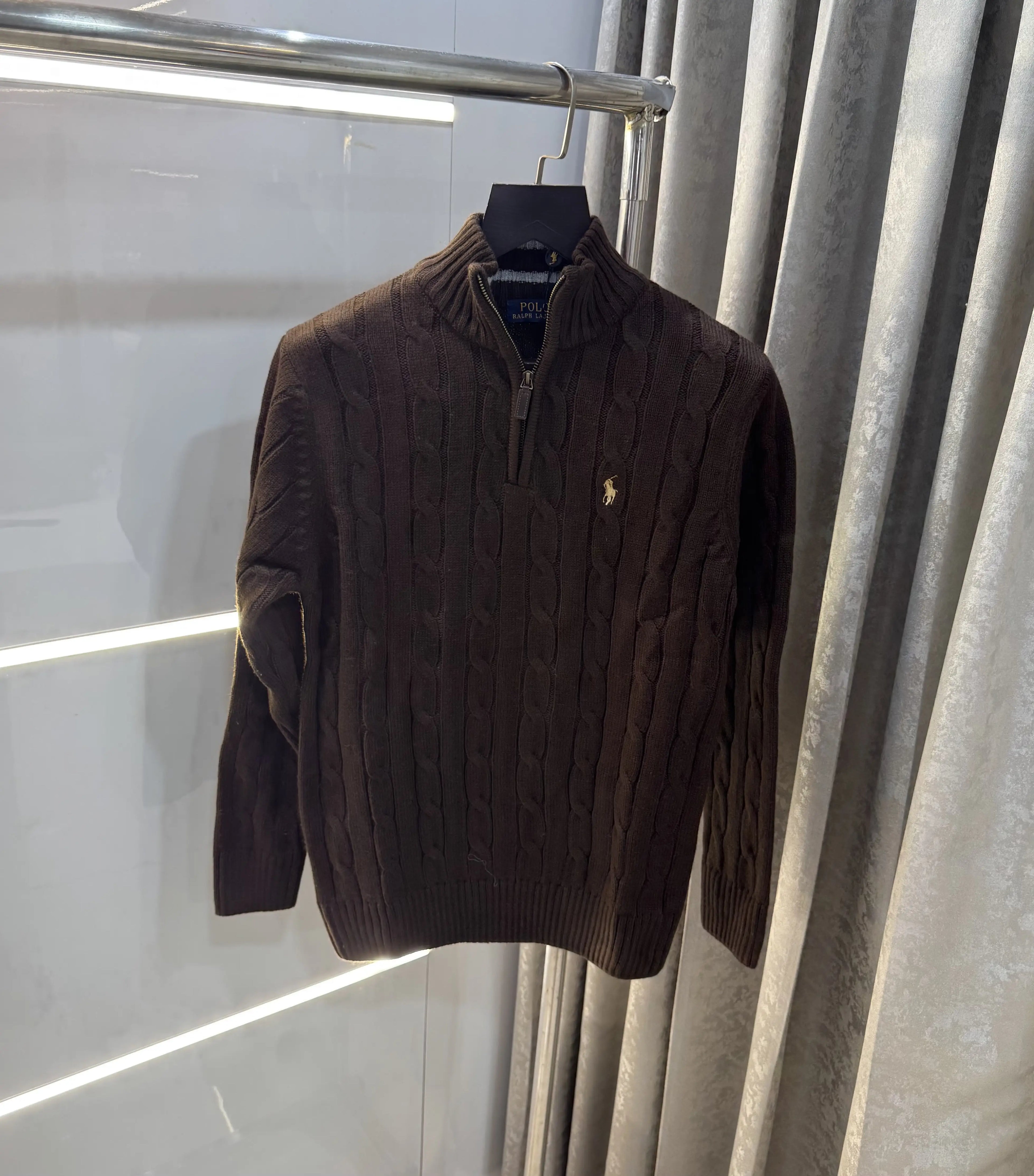 Ralph  Lauren Brown Knitted Imported Pull Over