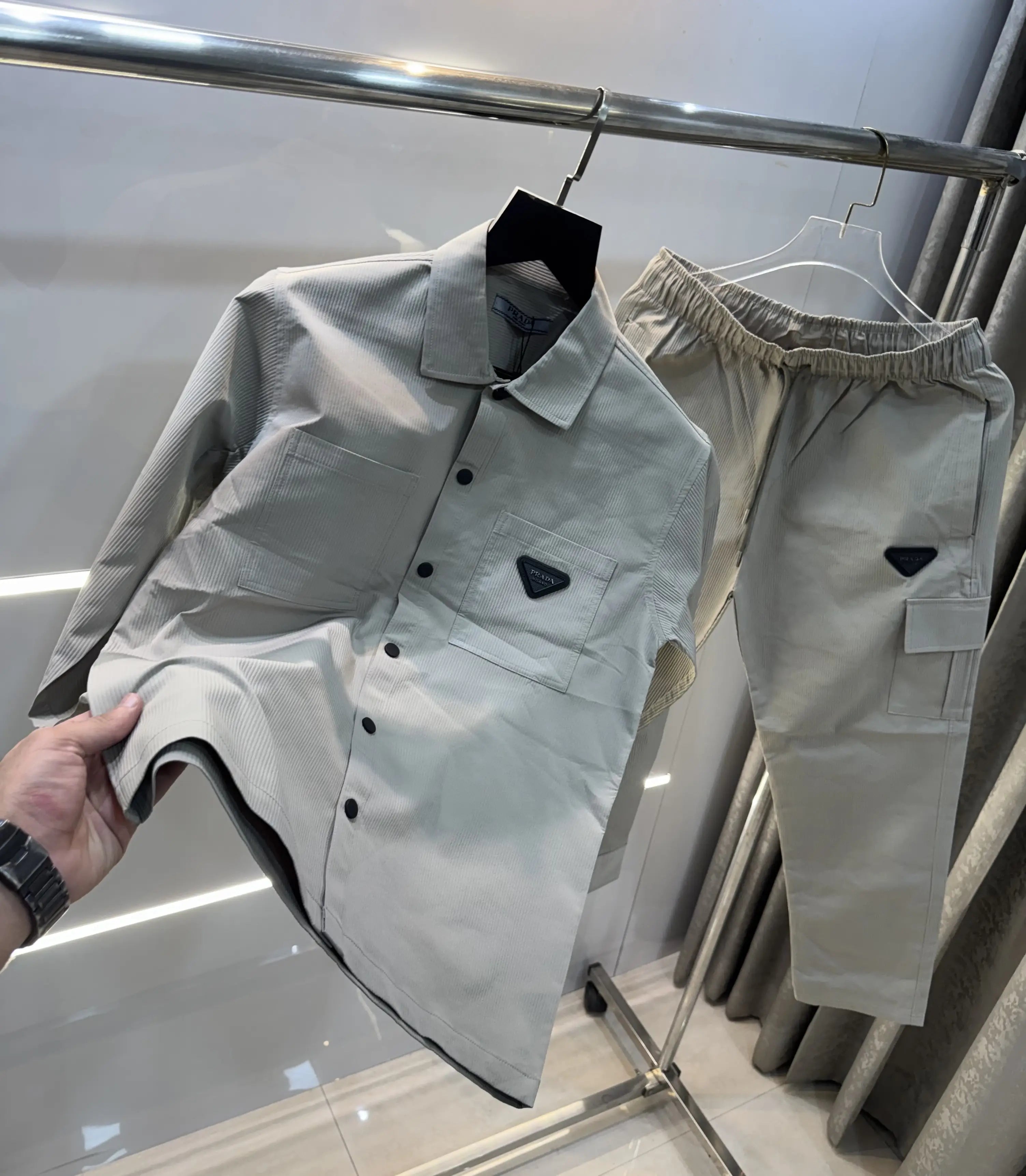 Prad a Milano Cream Metal Logo Premium Tracksuit Main image