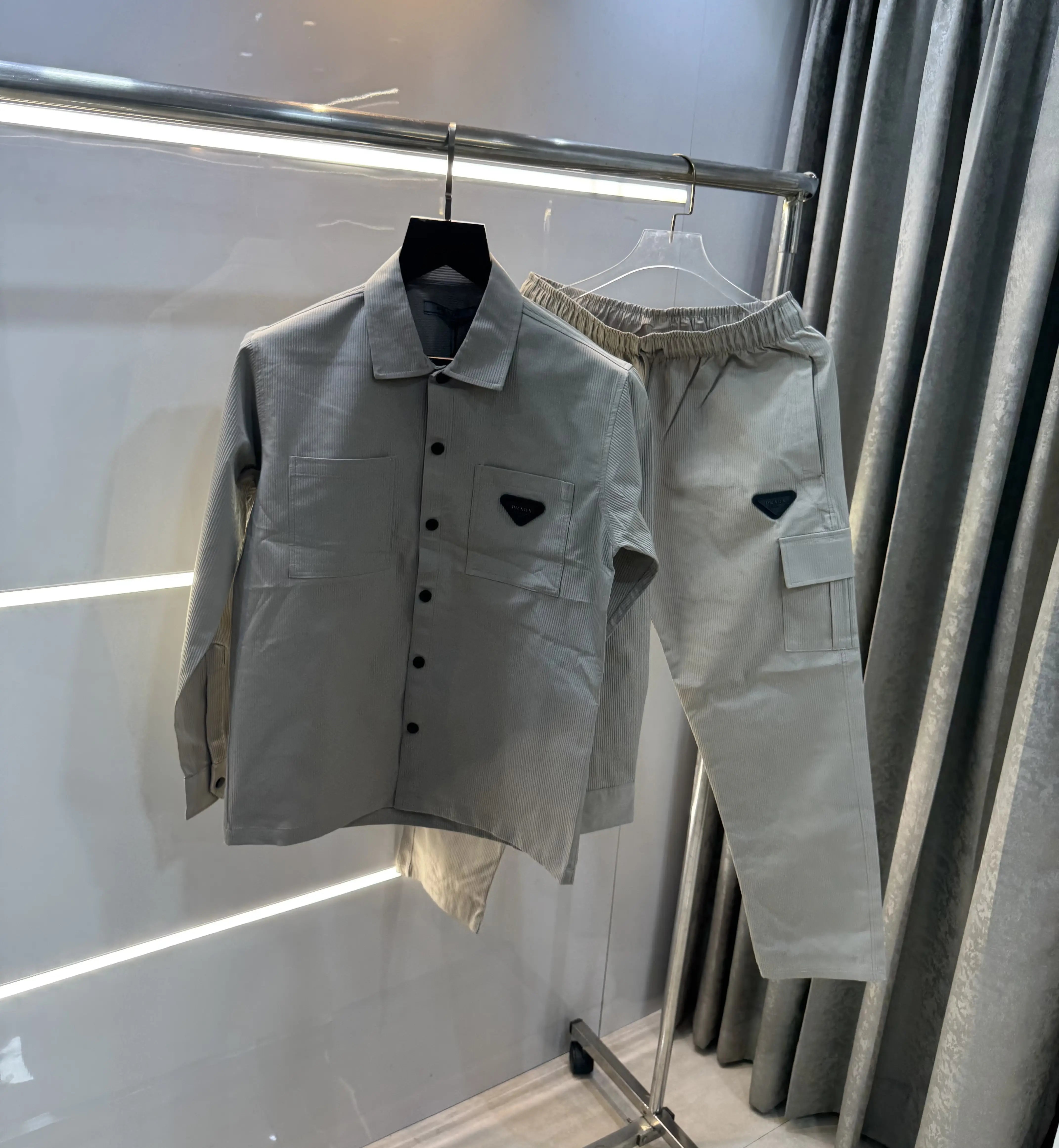Prad a Milano Cream Metal Logo Premium Tracksuit Secondary image