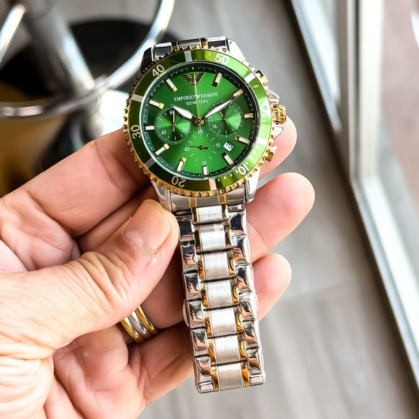 ARMANI_CHRONOGRAPH_GOLD-TT-GREEN