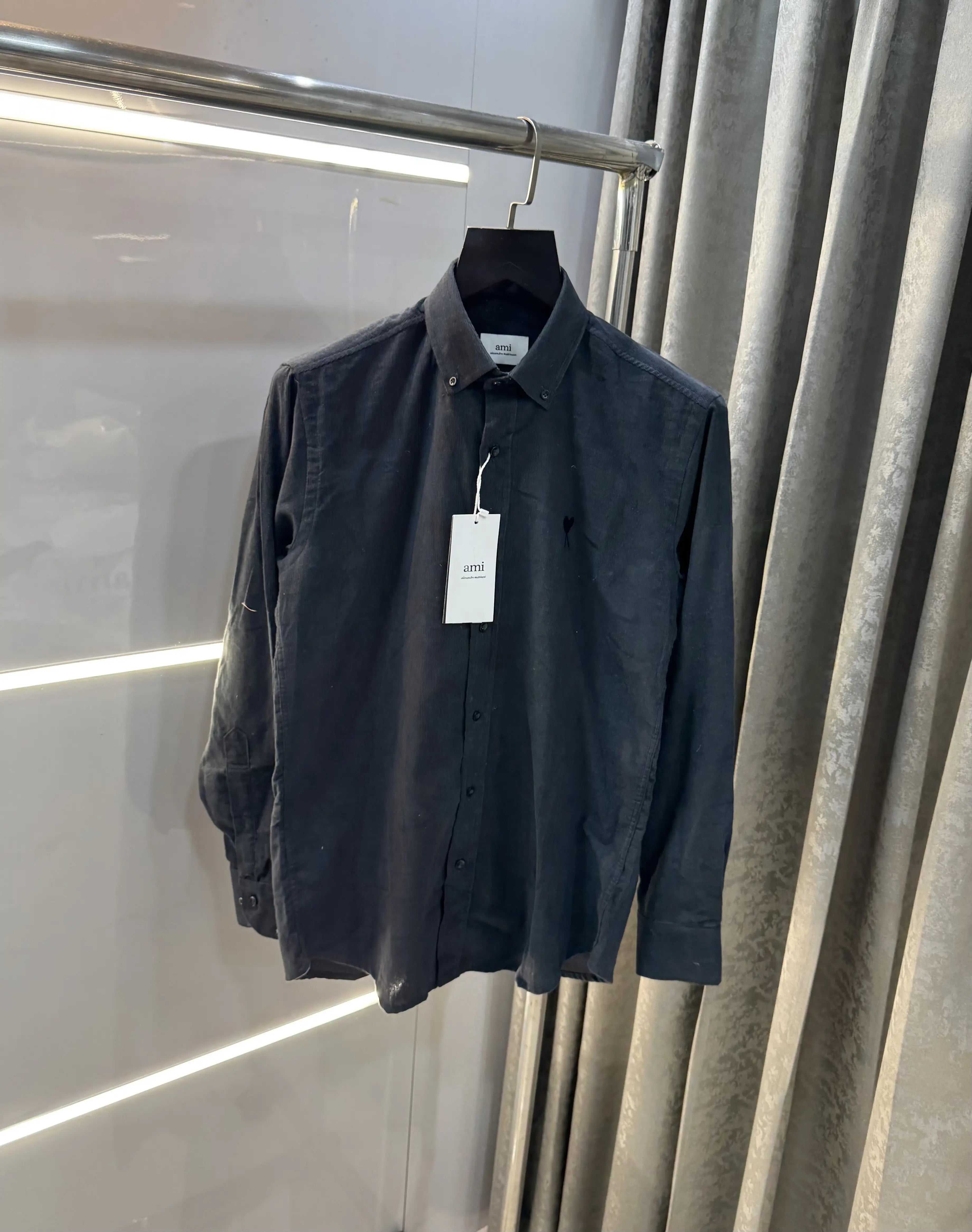 Ami Paris Dark Grey Embroidry Logo Premium Shirt Secondary image